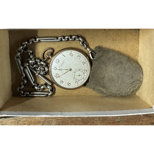 700 - Plated pocket watch & chain