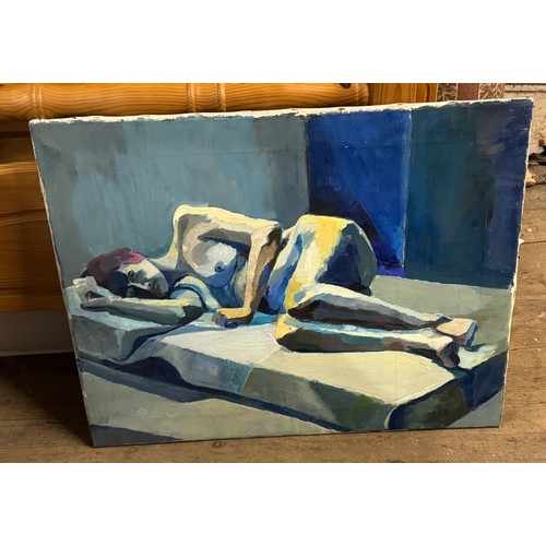 625 - Contemporary oil on canvas -reclining nude