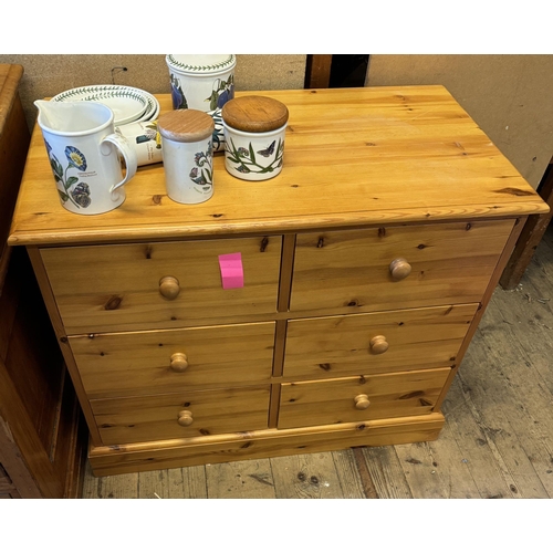 113 - Solid pine chest 6 drawers