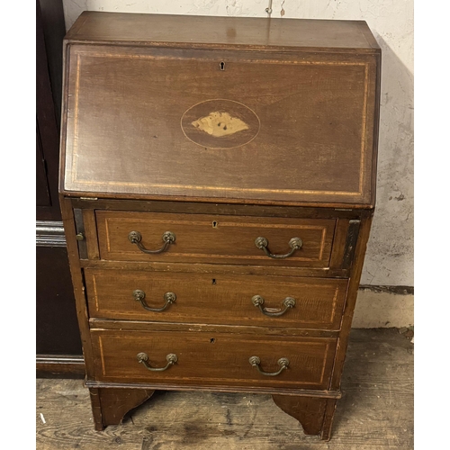 538 - Edwardian mahogany & inlaid bureau