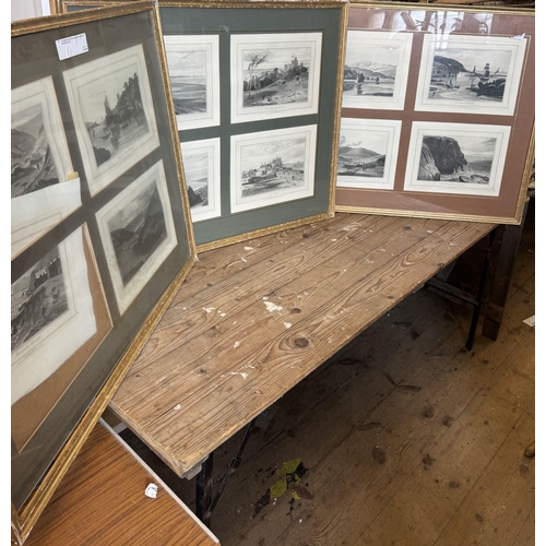 944 - 3 large framed engravings