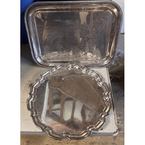 1157 - 2 silver plated trays