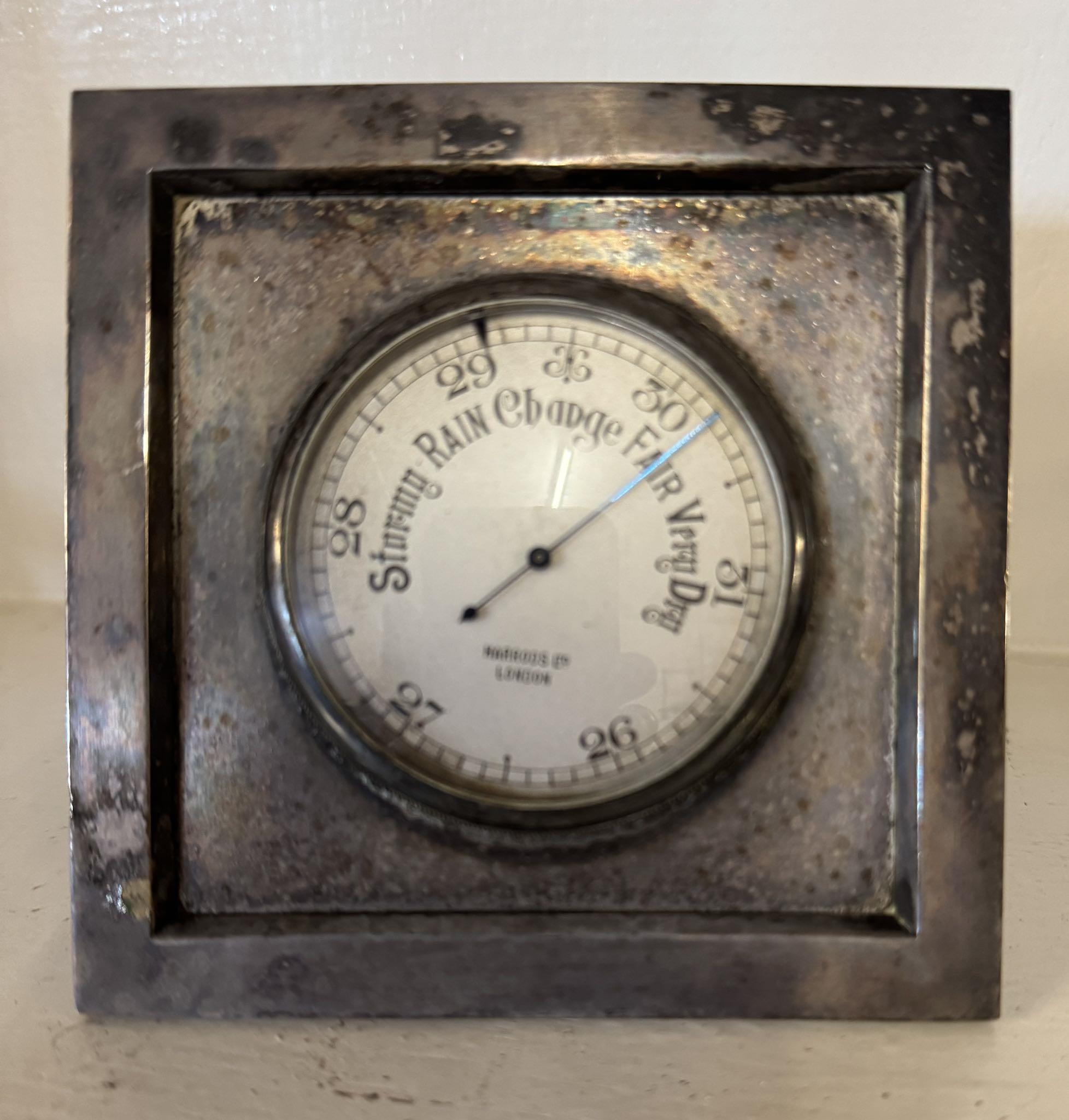 Harrods plated table top barometer