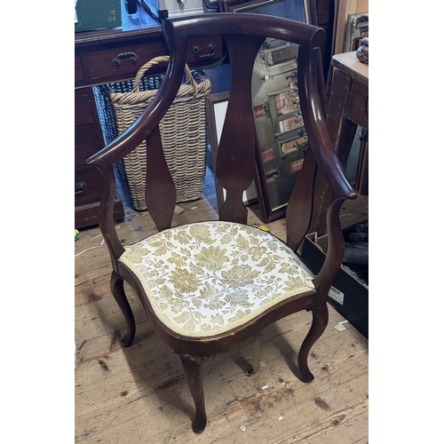 327 - Edwardian mahogany lounge chair