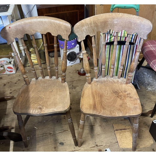 328 - Pair Victorian kitchen chairs