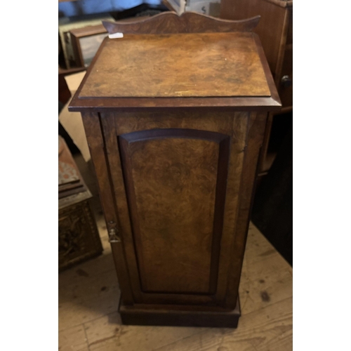331 - Edwardian burr walnut bedside cabinet