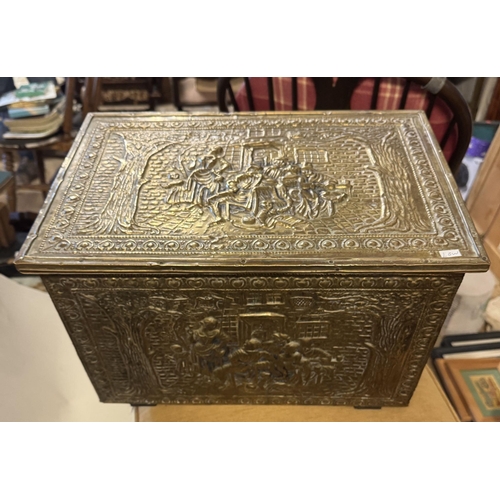 332 - Brass coal box