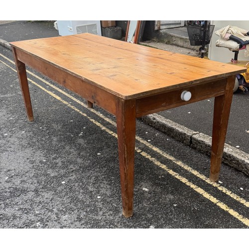 293 - 6ft pine farmhouse table with drawer