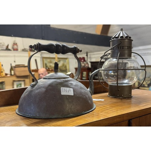 334A - copper kettle & copper lantern