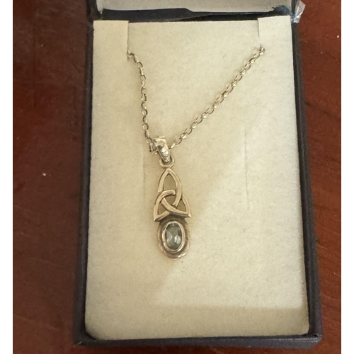 166 - Silver pendant & chain