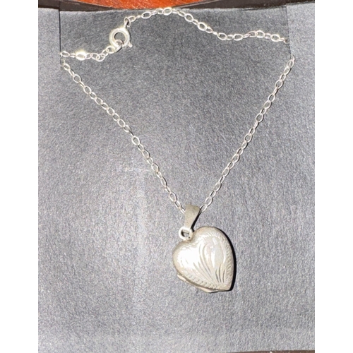 175 - Silver locket & chain