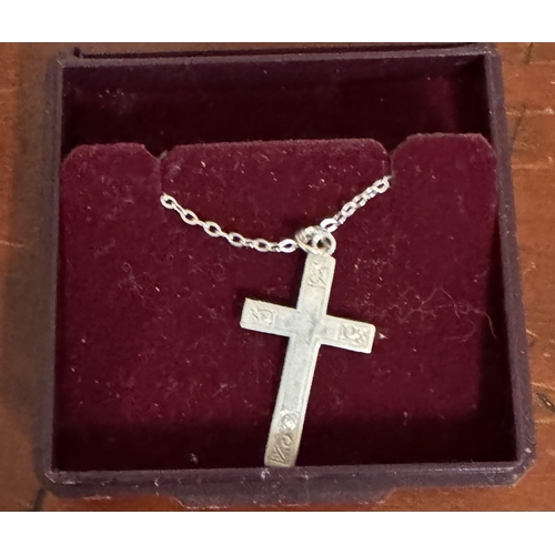 180 - Silver crucifix & chain