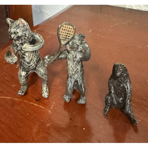 193 - 3 cold painted animal figures