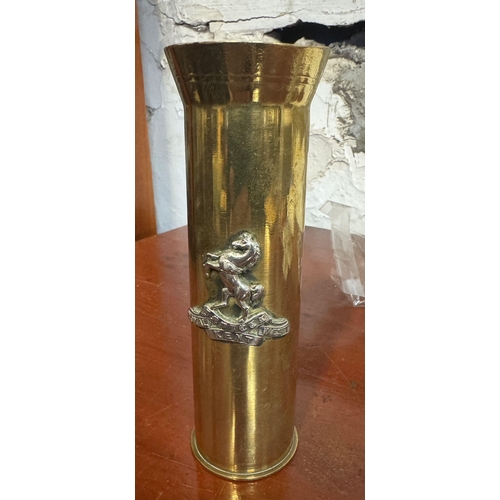 194 - Brass trench art vase