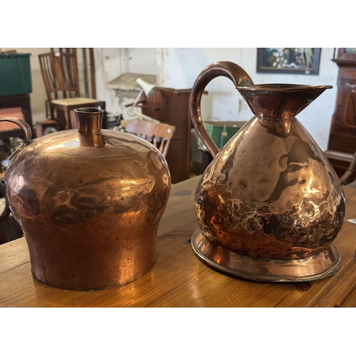 65 - 2 georgian copper jugs