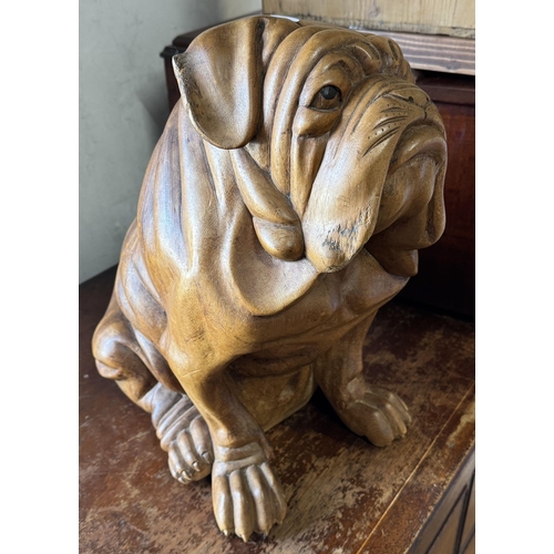 84 - Large hardwood bull dog