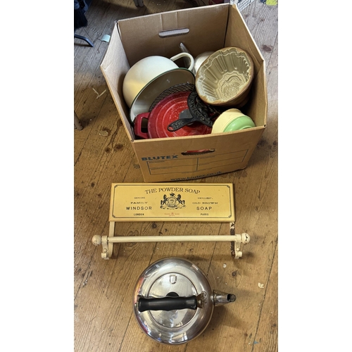 85 - Box kitchen pans etc