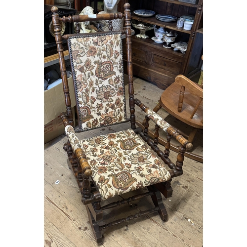 325 - Victorian walnut American rocking chair
