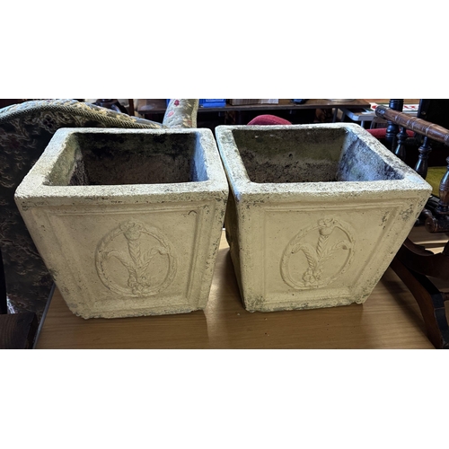 333 - Pair stoneware garden planters