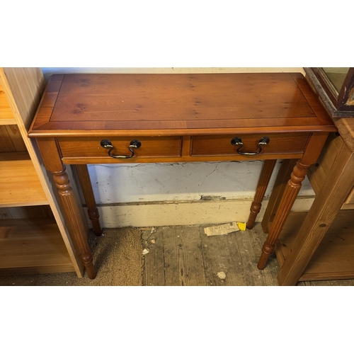 851 - 2 drawer yew side table