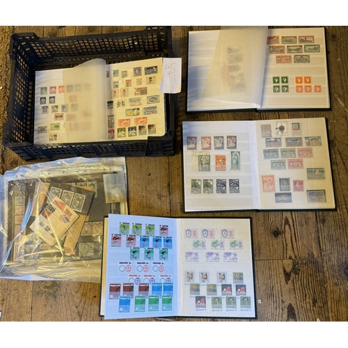 867 - 4  green stock books & 10 sheets of foreign  stamps