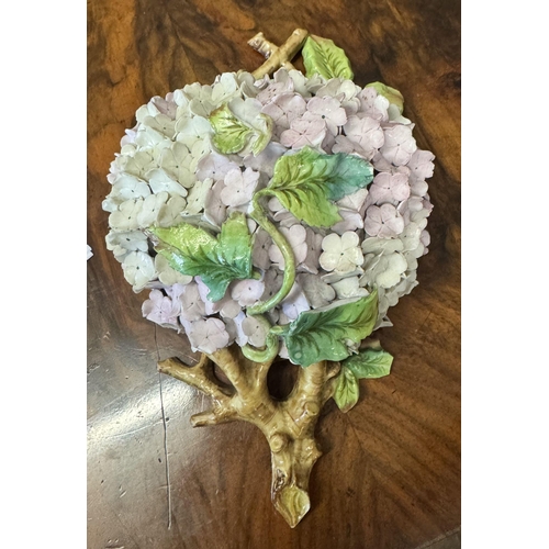 190 - Porcelain floral wall pocket