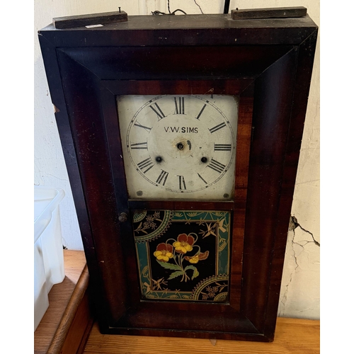 24 - American mahogany wall clock