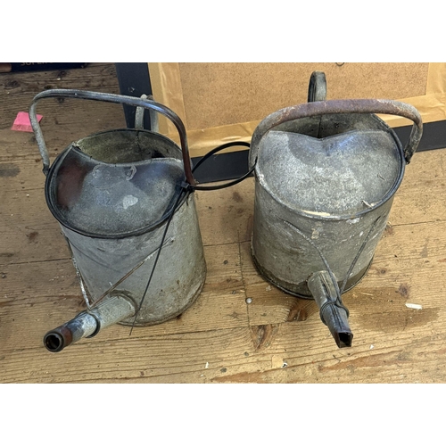 28 - 2 galvanised watering cans