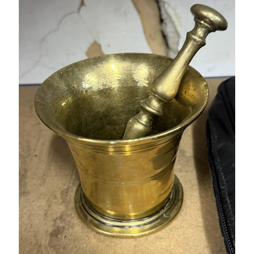 37 - Brass pestal & mortar