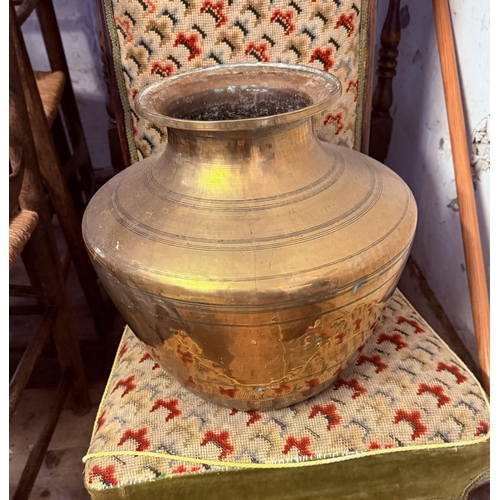 50 - Large brass spitoon Height 14”
