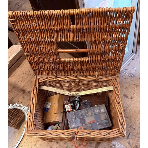 6 - Fishing basket & contents