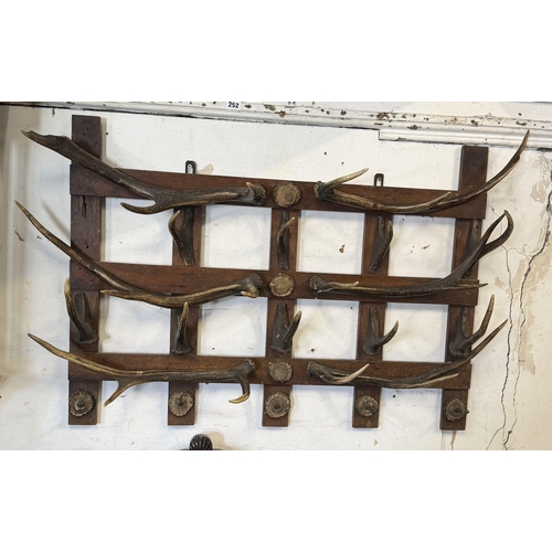 Victorian antler coat rack