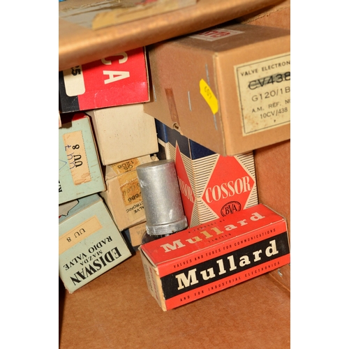 409 - A COLLECTION OF OVER FIFTY VINTAGE VACUUM TUBES (THERMIONIC VALVES), mostly in original boxes from m... 