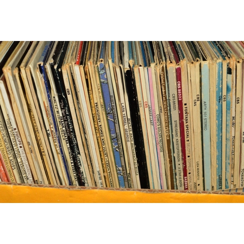 413 - A TRAY OF OVER 150 L.P'S, 12'' AND 7'' SINGLES, by artists including Frank Sinatra, Nat King Cole an... 