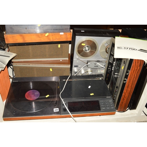 449 - A BANG AND OLUFSEN BEOCENTRE 5000, fitted with a MMC20E cartridge, a Thorens TD150 Turntable (no ton... 