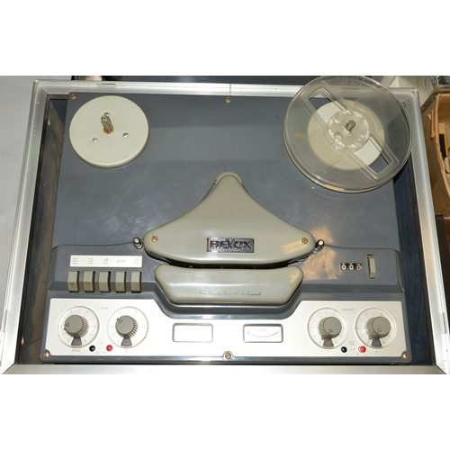 453 - A REVOX G36 STEREO REEL TO REEL PLAYER, and three trays of pre recorded and recordable tape reels (P... 