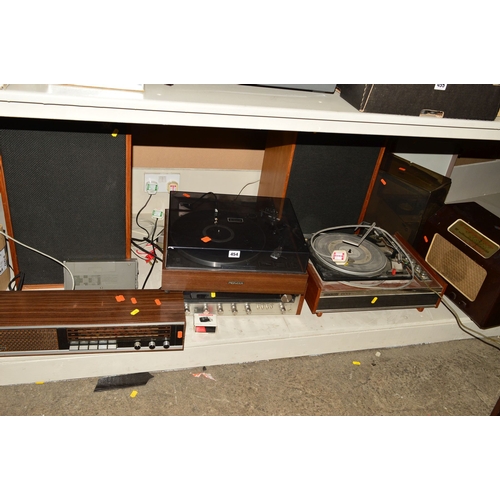 454 - A VINTAGE PIONEER TURNTABLE AND RECEIVER AMPLIFIER, (PAT pass and working), a Grundig Radio (PAT pas... 