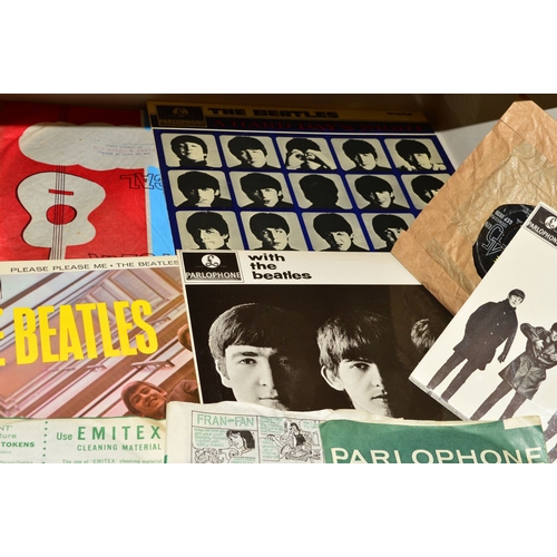 471 - THRE BEATLES, a collection of fifteen singles, two E.P's, Please Please Me, A Hard Days Night, With ... 