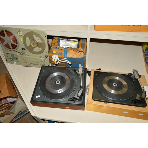 475 - A FERROGRAPH SERIES 4 REEL TO REEL PLAYER TOP PLATE, (no controls), two Garrard SP25 MKII turntables... 