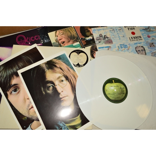 478 - A FRENCH PRESSING OF THE BEATLES WHITE ALBUM ON WHITE VINYL, with four unused photo cards and poster... 