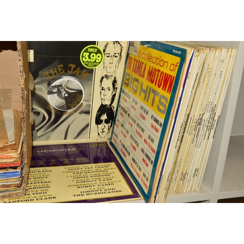 480 - A BOX OF OVER 30 L.P'S AND EIGHTY SINGLES, from the 1960's including Hermans Hermits, Manfred Mann, ... 