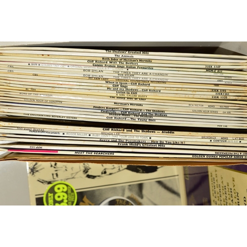 480 - A BOX OF OVER 30 L.P'S AND EIGHTY SINGLES, from the 1960's including Hermans Hermits, Manfred Mann, ... 