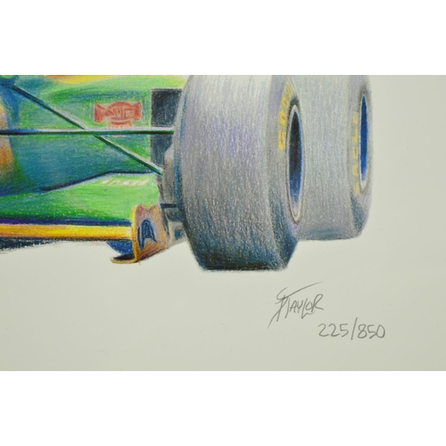 507 - SIMON TAYLOR 'MICHAEL SCHUMACHER-BENETTON FORD B193B', a limited edition print 225/850, signed in pe... 