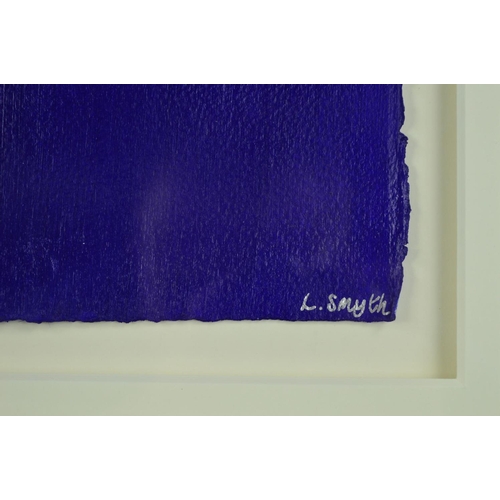 519 - L. SMYTH 'CONTEMPORARY BLUE VI', an abstract composition, signed bottom right, mixed media on paper,... 