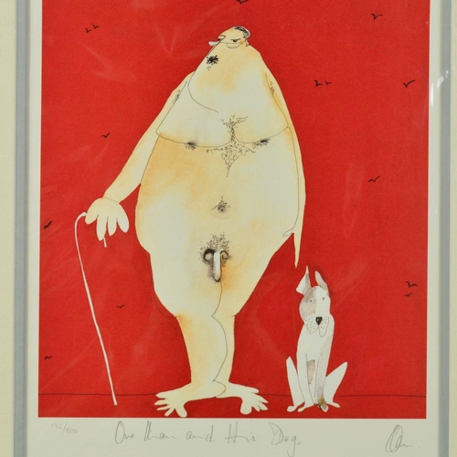 529 - SAMANTHA BARNES 'ONE MAN AND HIS DOG', a limited edition print 196/500, signed, titled and numbered ... 