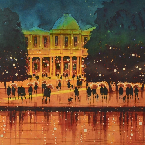 537 - PETER J.RODGERS 'EVENING BY THE LAKE', a limited edition print 11/95, signed, titled and numbered in... 