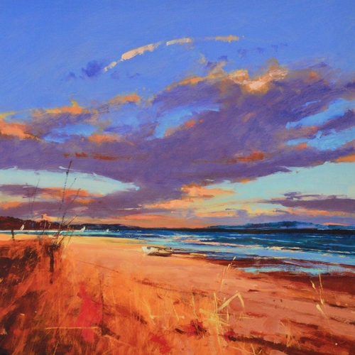 538 - PETER WILEMAN 'AS TWILIGHT CLOAKS THE LAND', sunset over a deserted beach, a limited edition print 2... 