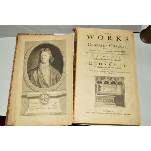 817 - THE WORKS OF CHAUCER, published by Bernard Lintot, 1721, the first John Urry edition using Roman rat... 