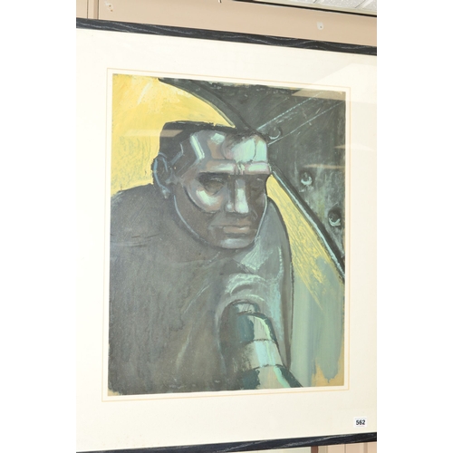 562 - BLAIR ANDERSON (BRITISH 20TH CENTURY) 'FISHERMAN STUDY I', a modernist portrait of a man, attributio... 