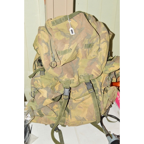 568 - A CURRENT BRITISH ARMY ISSUE 'BERGEN' BACK PACK, in regulation camo, all complete and marked in ink ... 